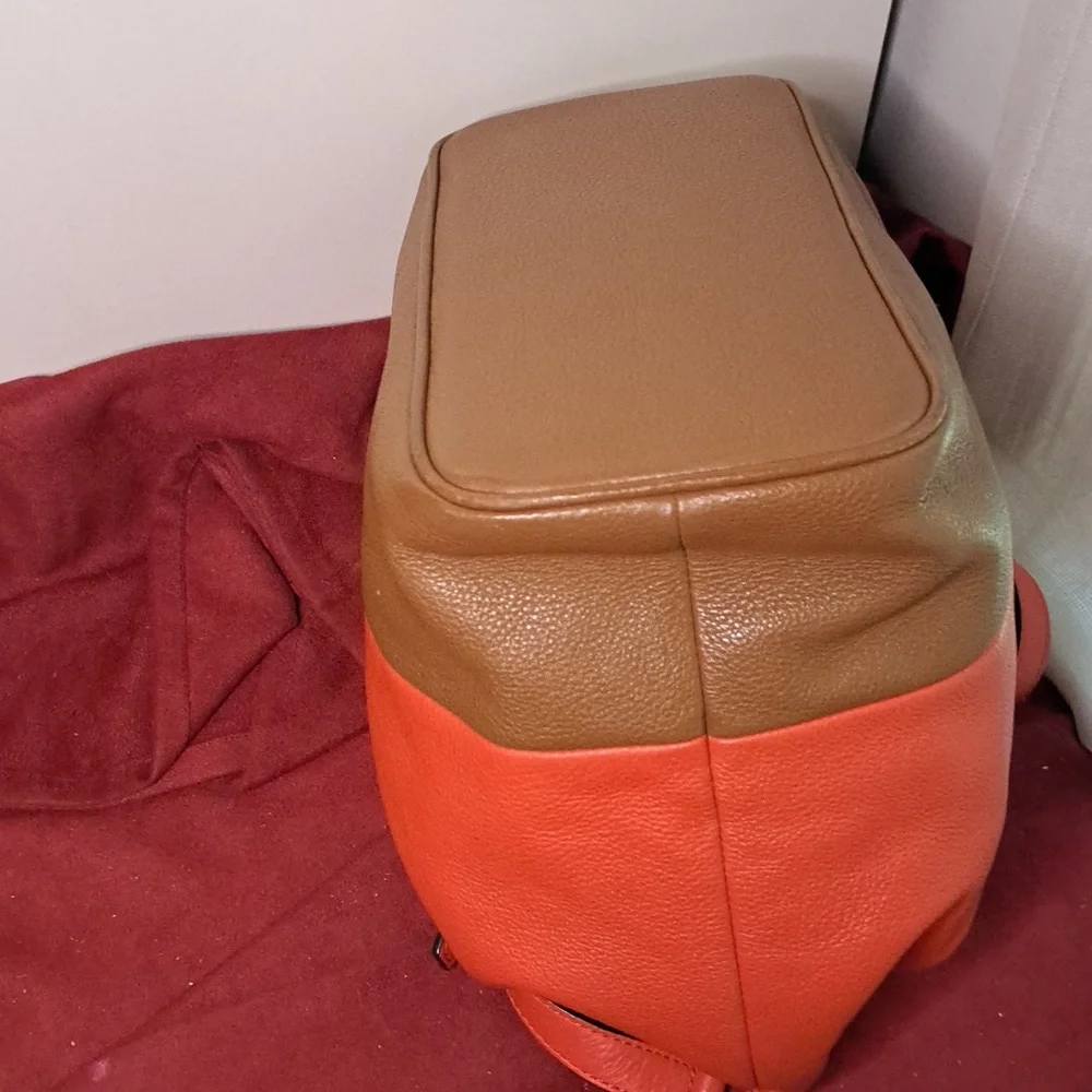 SOLD ๐ NEW Michael Kors Orange & Brown Soft Pebble Leather Shoulder Bag - Picture 13 of 13